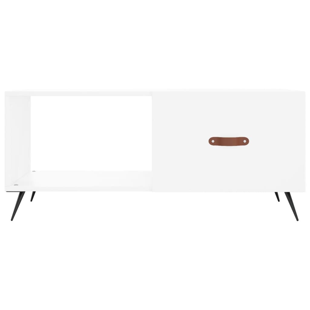 Table basse blanc 90x50x40 cm bois d'ingénierie - XIOS