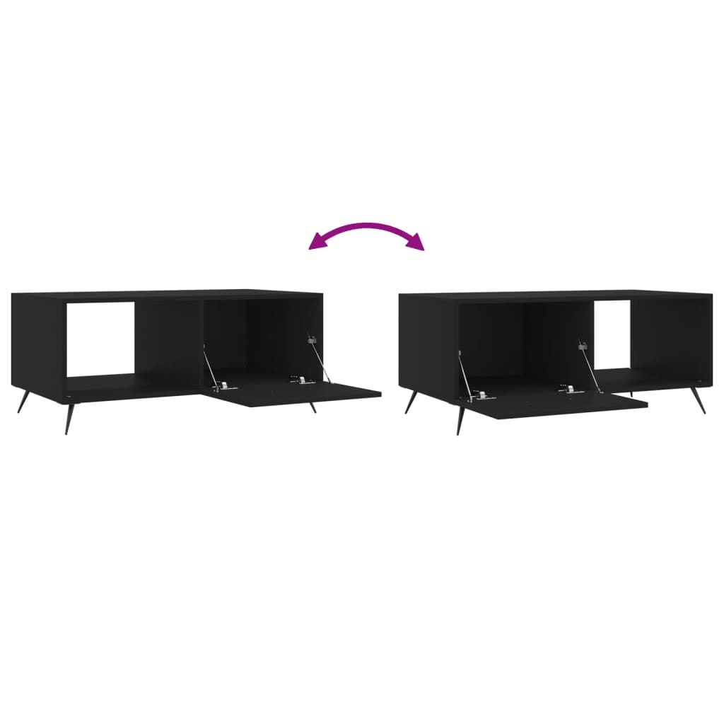 Table basse noir 90x50x40 cm bois d'ingénierie - XIOS