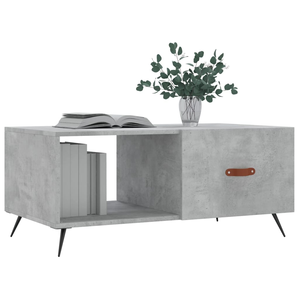 Table basse gris béton 90x50x40 cm bois d'ingénierie - XIOS