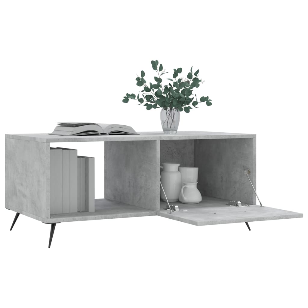 Table basse gris béton 90x50x40 cm bois d'ingénierie - XIOS