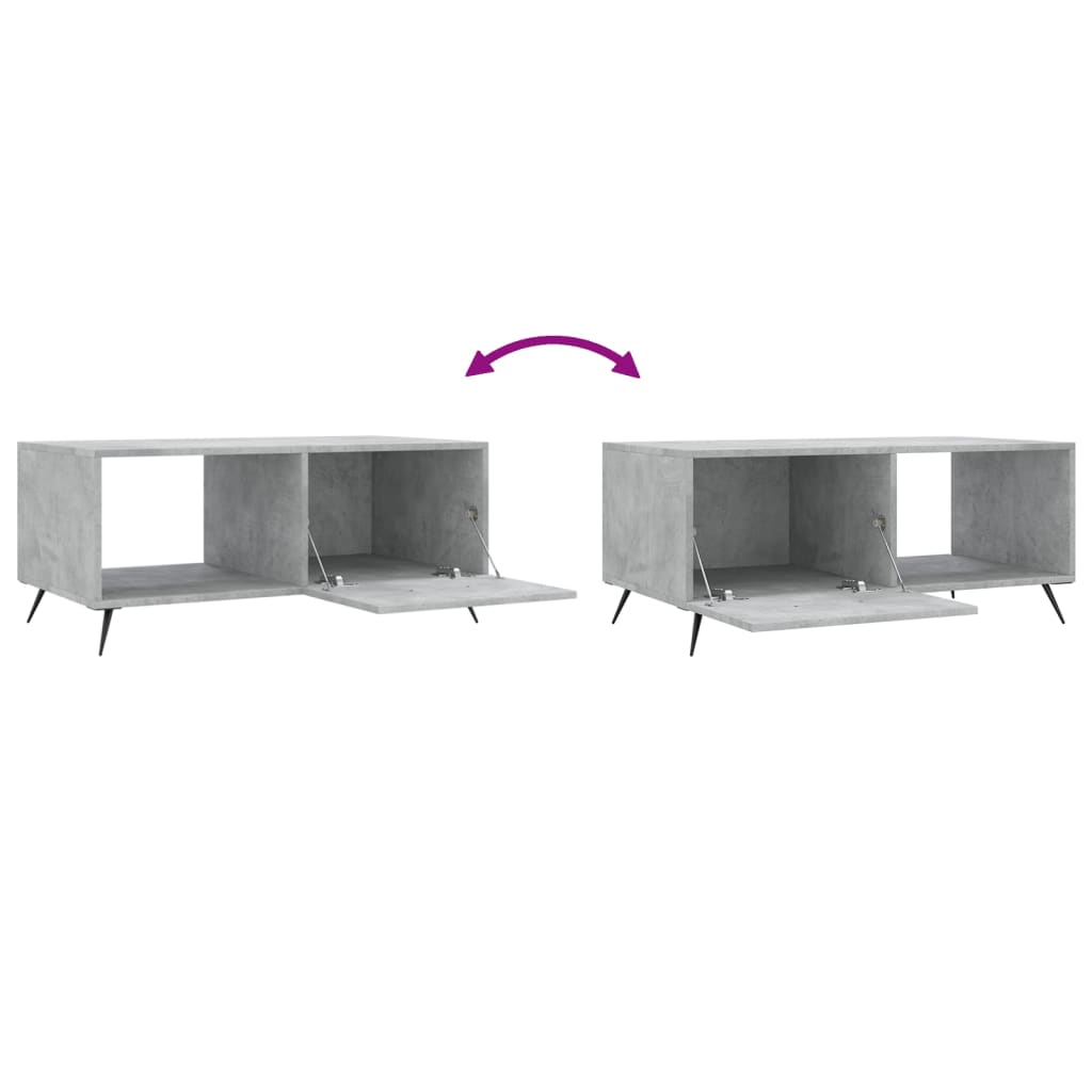 Table basse gris béton 90x50x40 cm bois d'ingénierie - XIOS