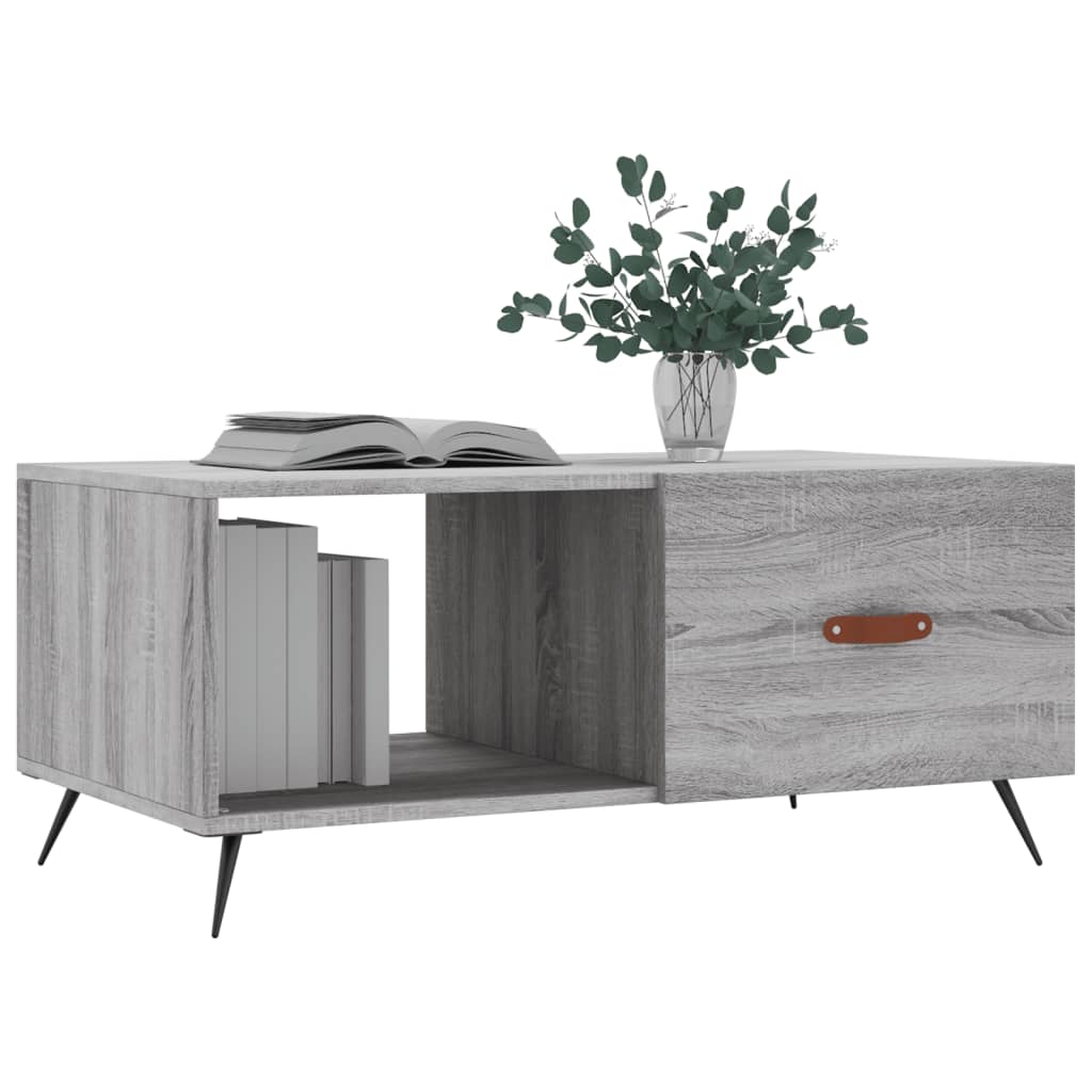 Table basse sonoma gris 90x50x40 cm bois d'ingénierie - XIOS