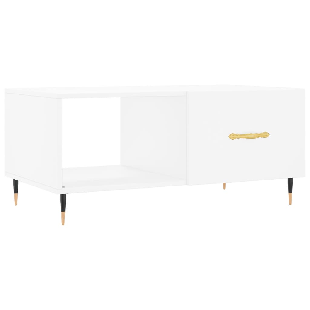 Table basse blanc 90x50x40 cm bois d'ingénierie - XIOS