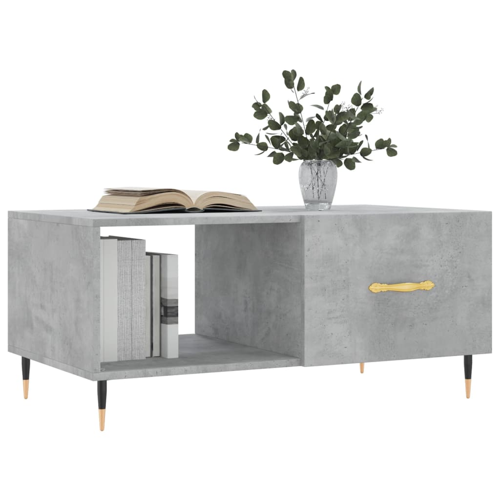 Table basse gris béton 90x50x40 cm bois d'ingénierie - XIOS