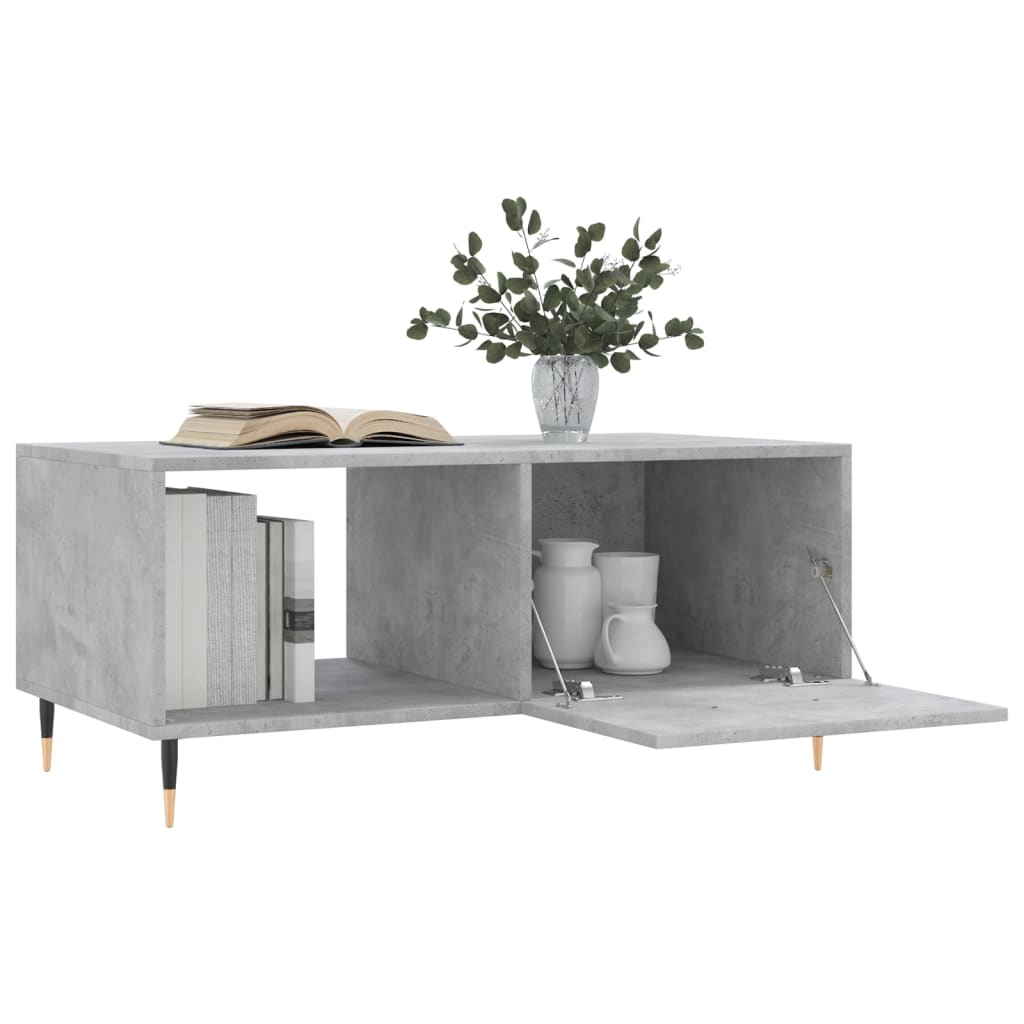 Table basse gris béton 90x50x40 cm bois d'ingénierie - XIOS