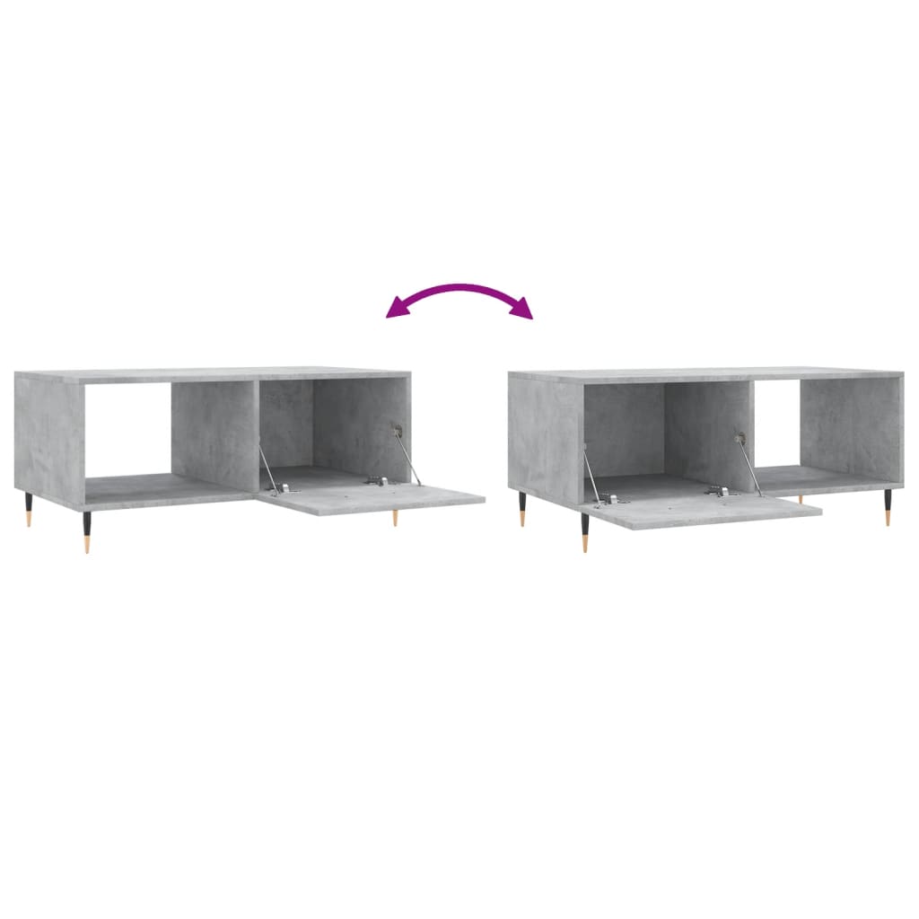 Table basse gris béton 90x50x40 cm bois d'ingénierie - XIOS