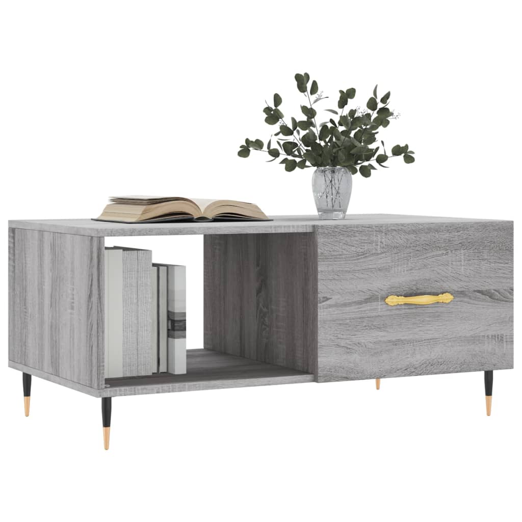 Table basse sonoma gris 90x50x40 cm bois d'ingénierie - XIOS