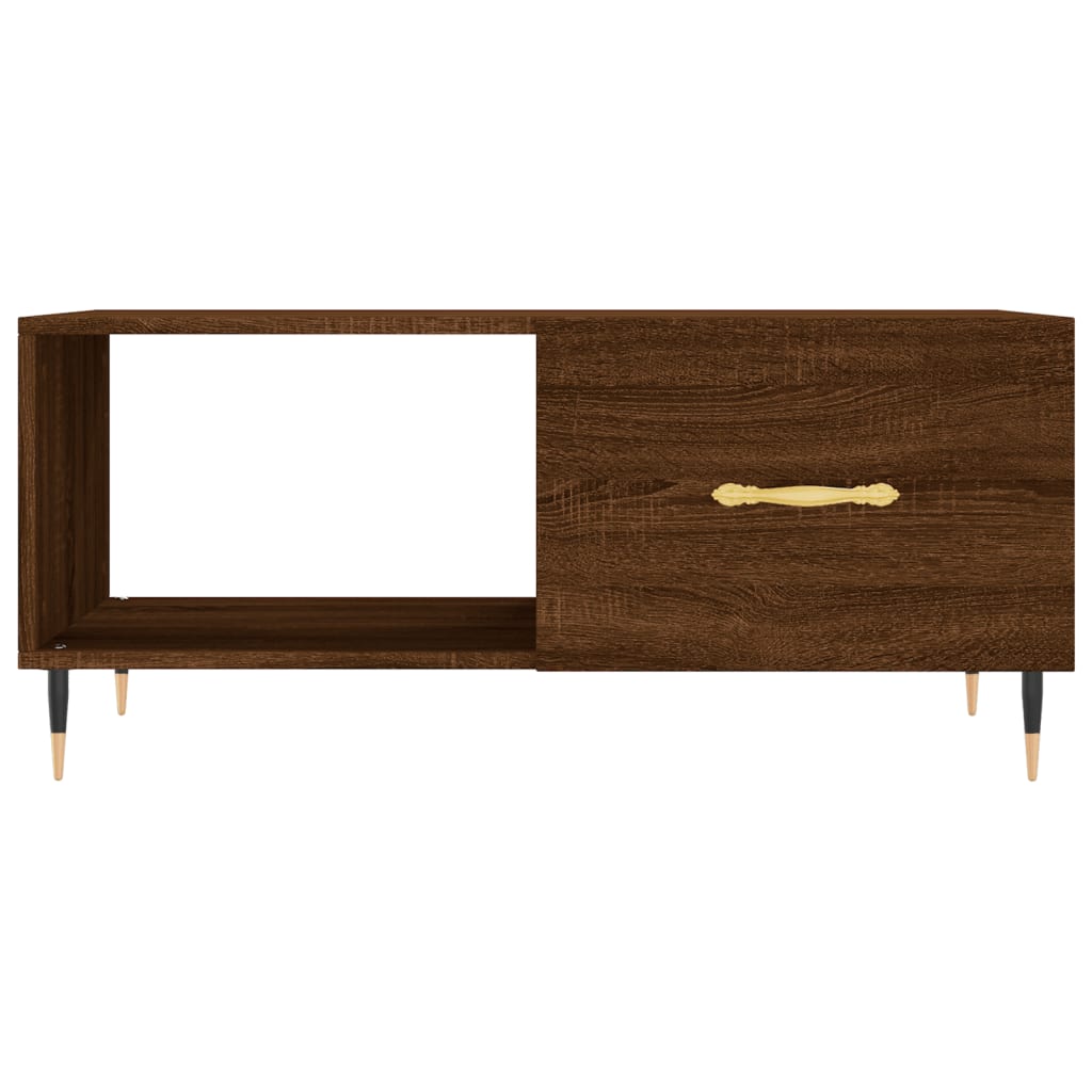 Table basse chêne marron 90x50x40 cm bois d'ingénierie - XIOS