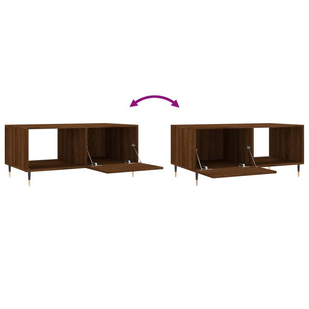 Table basse chêne marron 90x50x40 cm bois d'ingénierie - XIOS