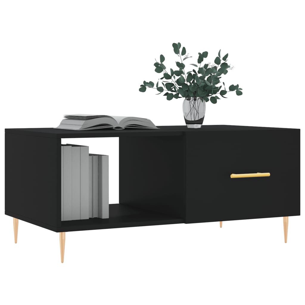 Table basse noir 90x50x40 cm bois d'ingénierie - XIOS