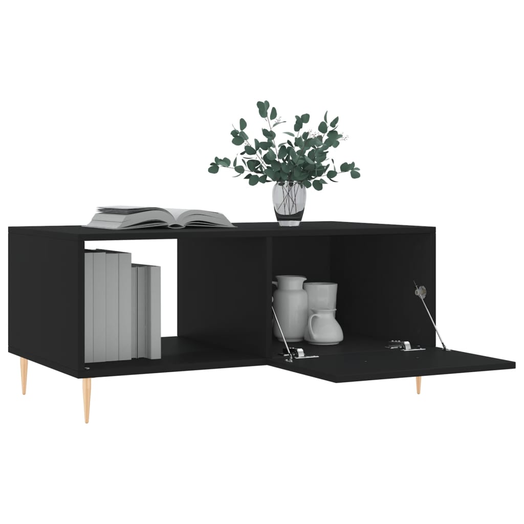 Table basse noir 90x50x40 cm bois d'ingénierie - XIOS