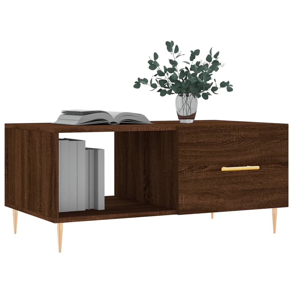 Table basse chêne marron 90x50x40 cm bois d'ingénierie Tables basses vidaXL
