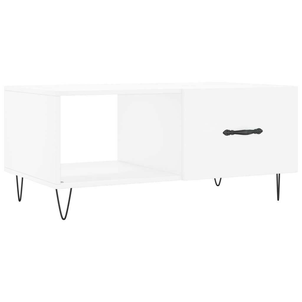 Table basse blanc 90x50x40 cm bois d'ingénierie - XIOS