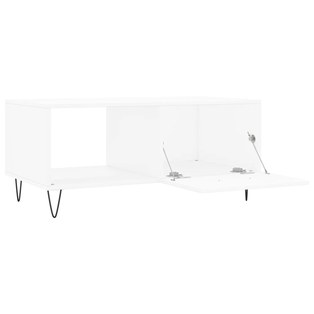 Table basse blanc 90x50x40 cm bois d'ingénierie - XIOS