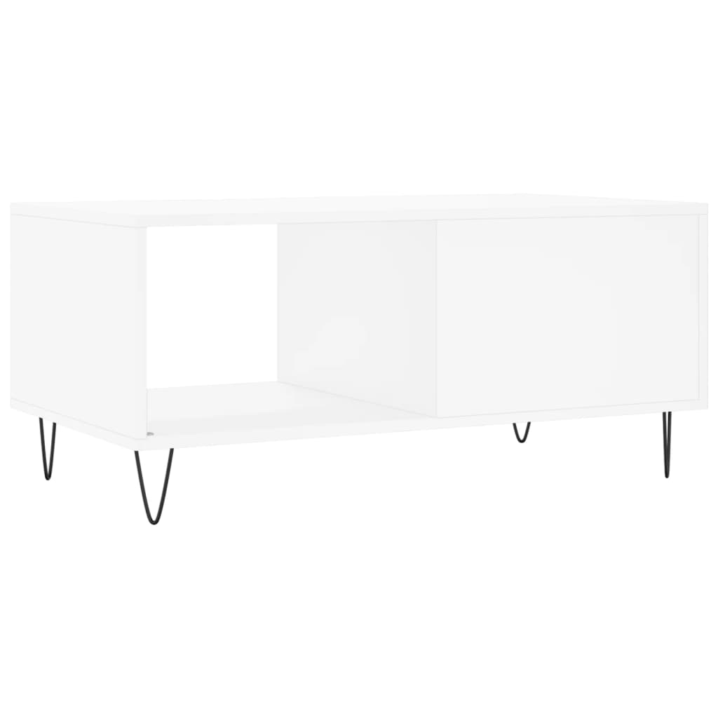 Table basse blanc 90x50x40 cm bois d'ingénierie - XIOS