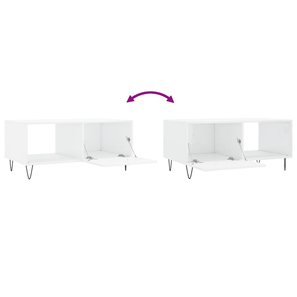 Table basse Blanc brillant 90x50x40 cm Bois d'ingénierie - XIOS