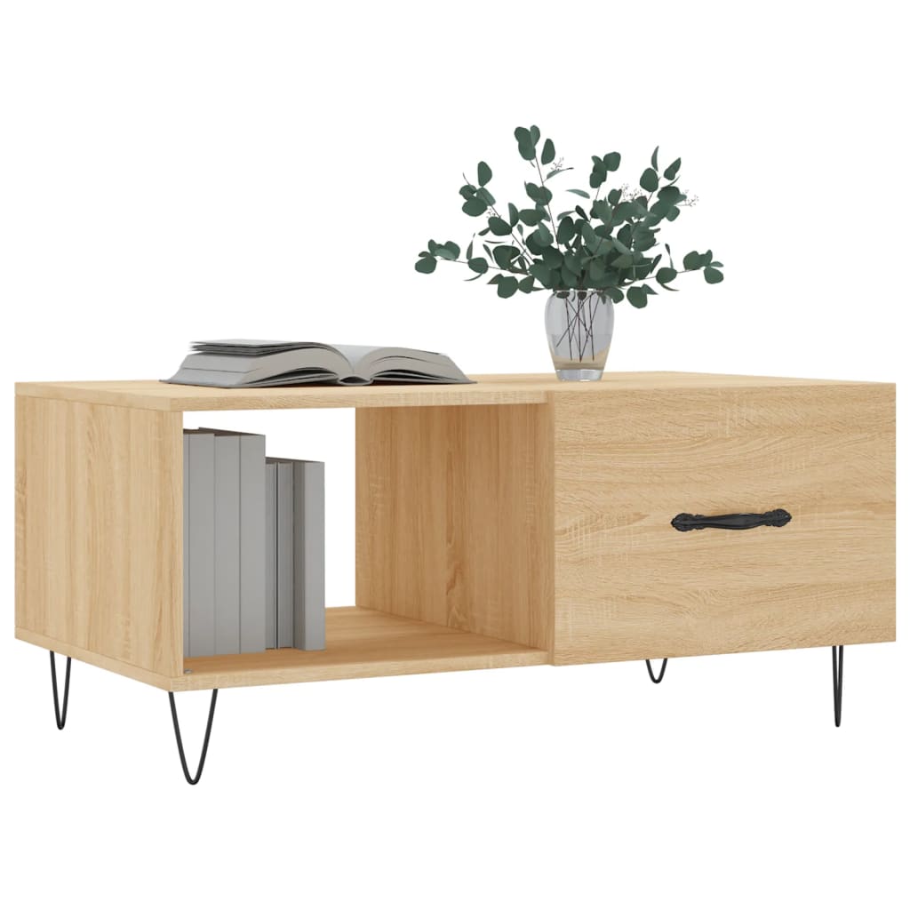 Table basse chêne sonoma 90x50x40 cm bois d'ingénierie - XIOS