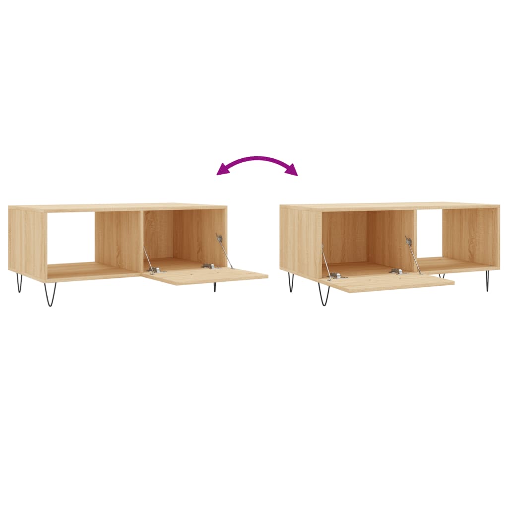 Table basse chêne sonoma 90x50x40 cm bois d'ingénierie - XIOS
