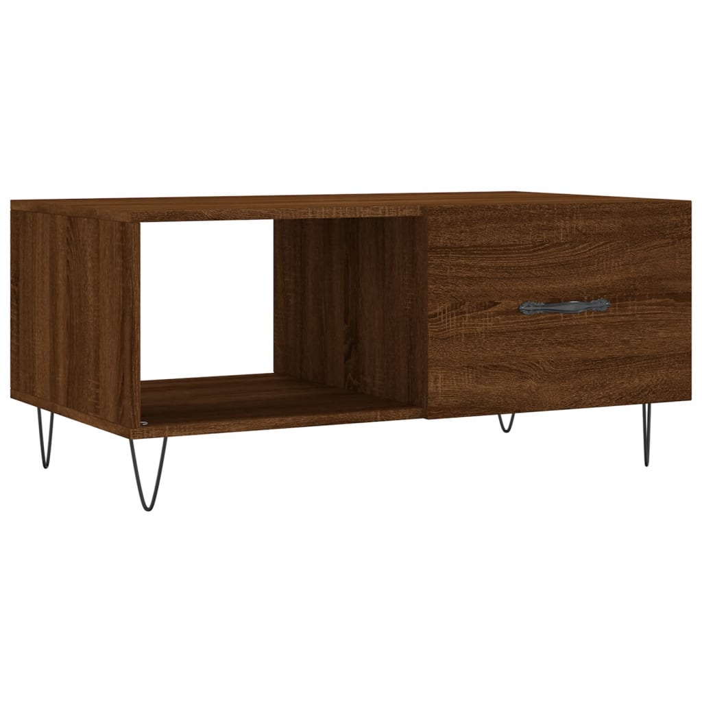 Table basse chêne marron 90x50x40 cm bois d'ingénierie - XIOS