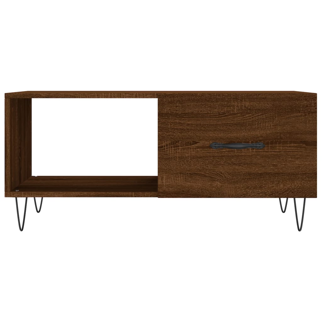 Table basse chêne marron 90x50x40 cm bois d'ingénierie - XIOS