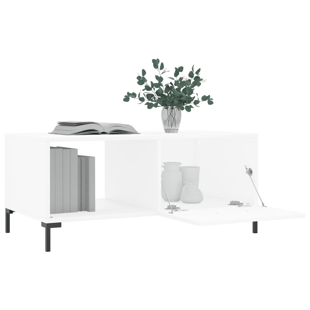 Table basse blanc 90x50x40 cm bois d'ingénierie - XIOS
