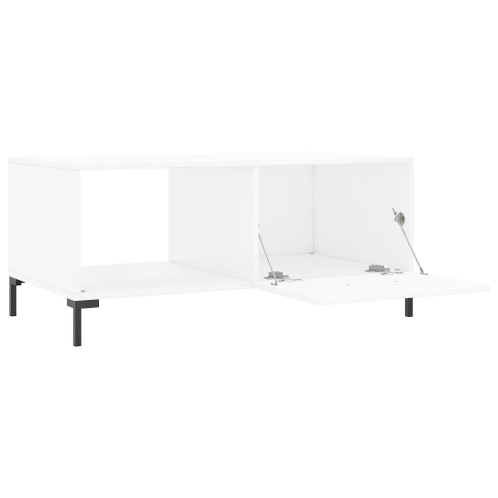 Table basse blanc 90x50x40 cm bois d'ingénierie - XIOS