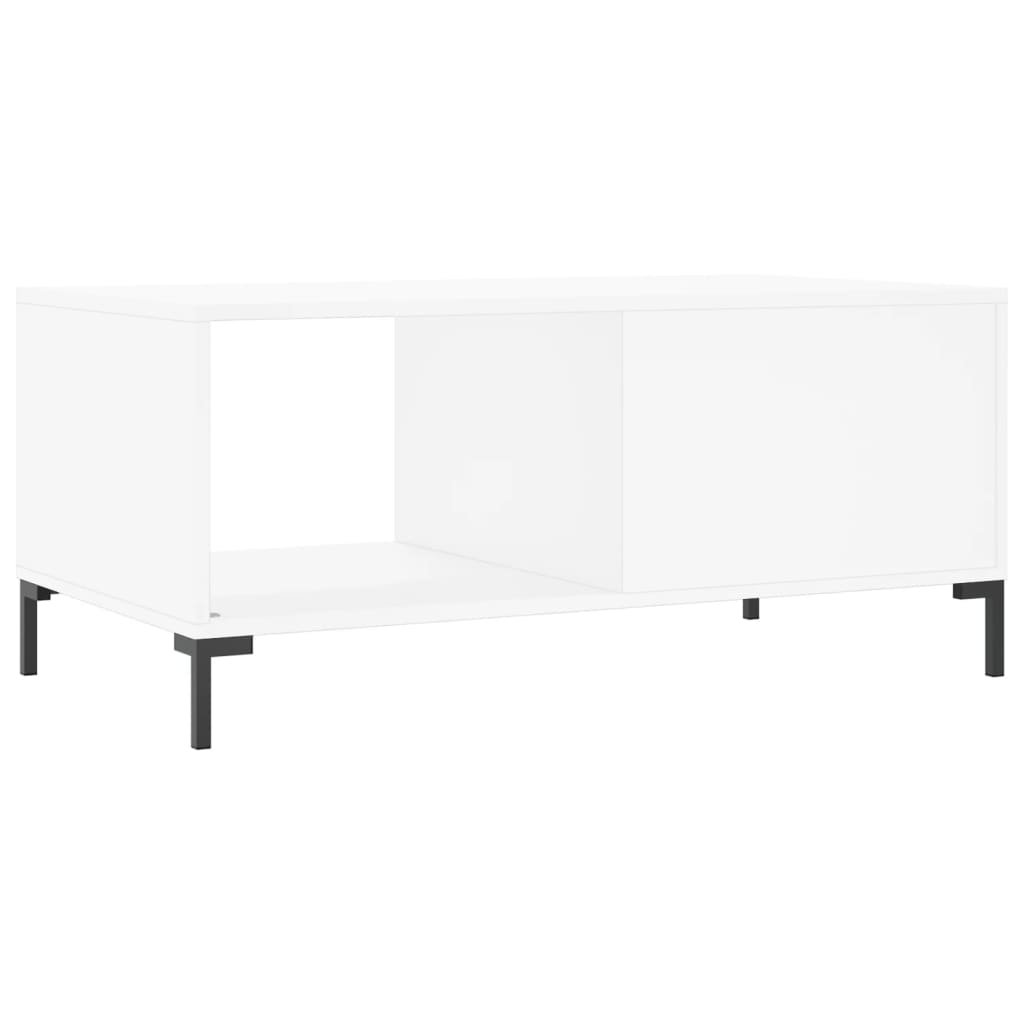 Table basse blanc 90x50x40 cm bois d'ingénierie - XIOS
