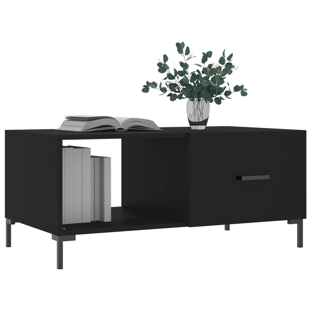 Table basse noir 90x50x40 cm bois d'ingénierie - XIOS