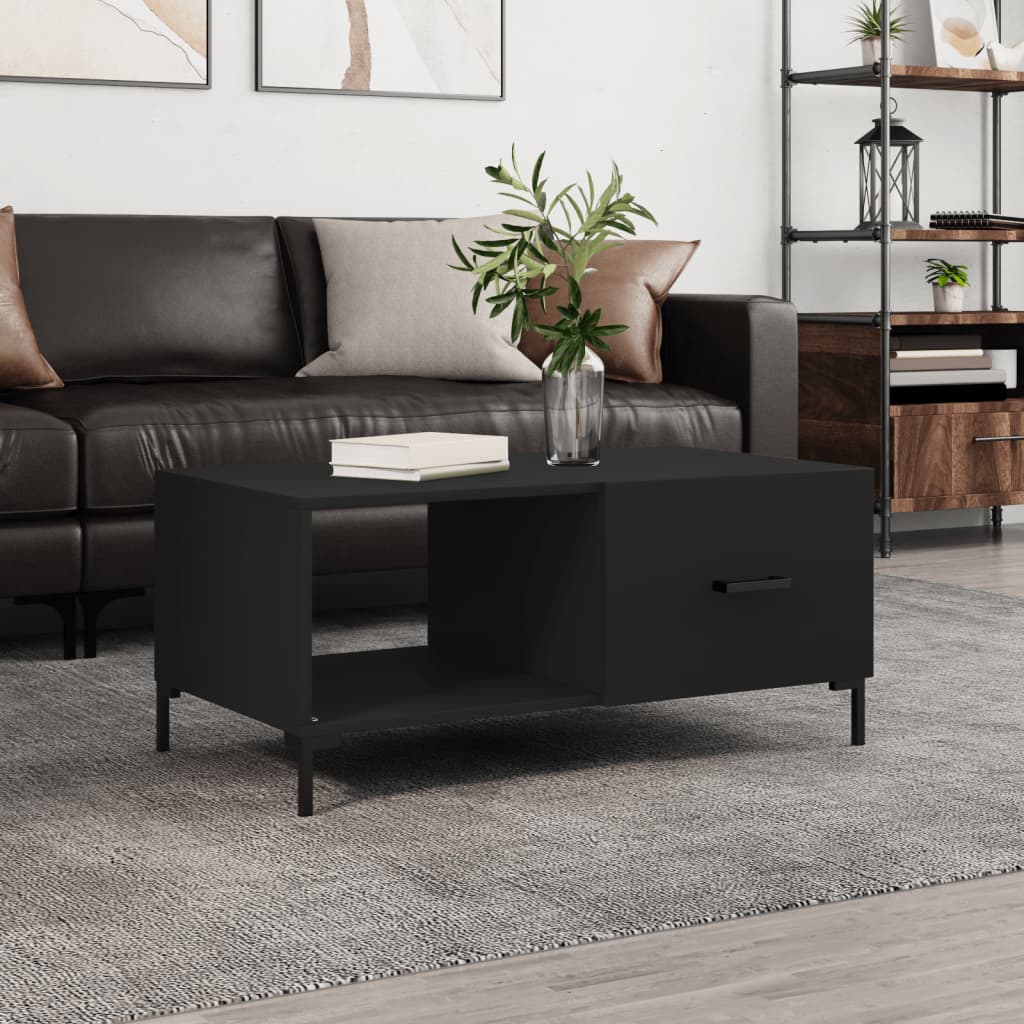 Table basse noir 90x50x40 cm bois d'ingénierie - XIOS