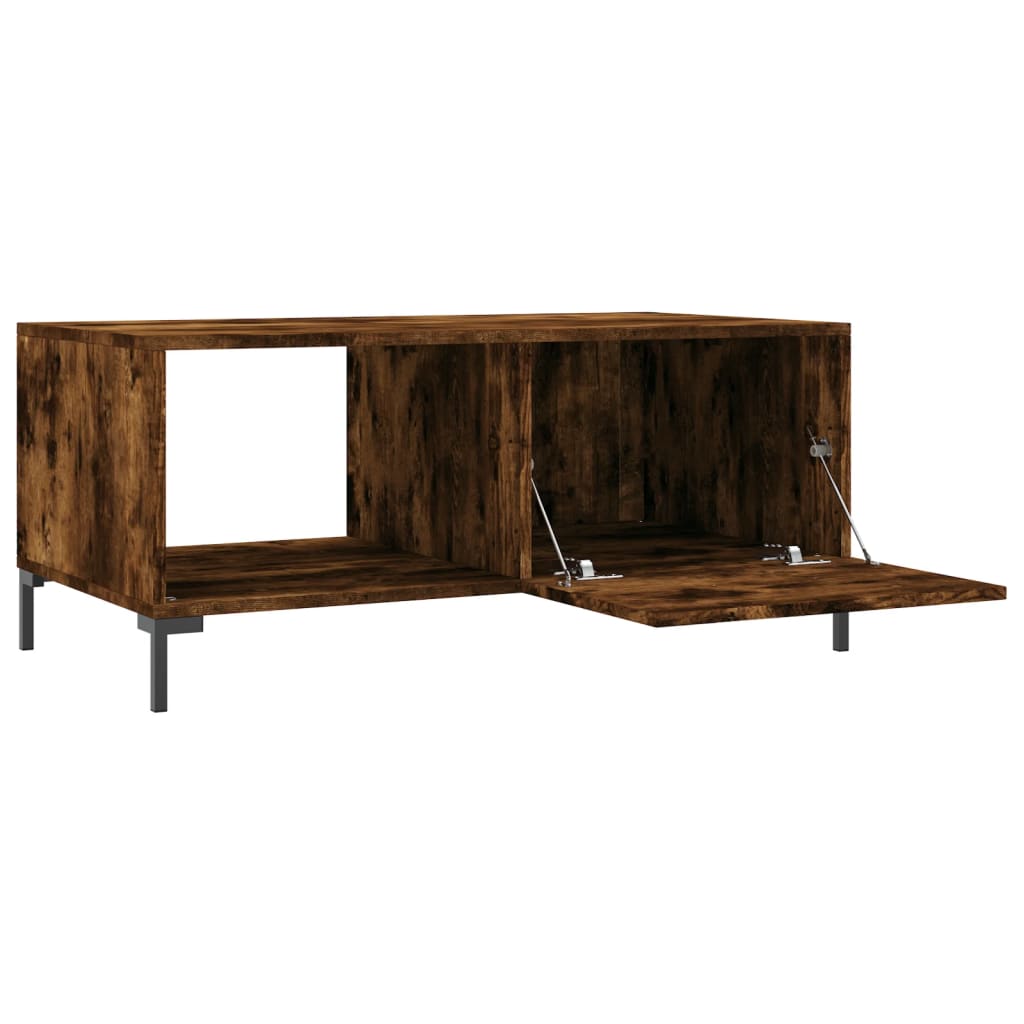 Table basse chêne fumé 90x50x40 cm bois d'ingénierie - XIOS