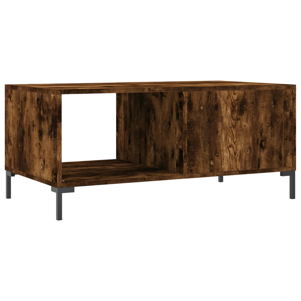 Table basse chêne fumé 90x50x40 cm bois d'ingénierie - XIOS