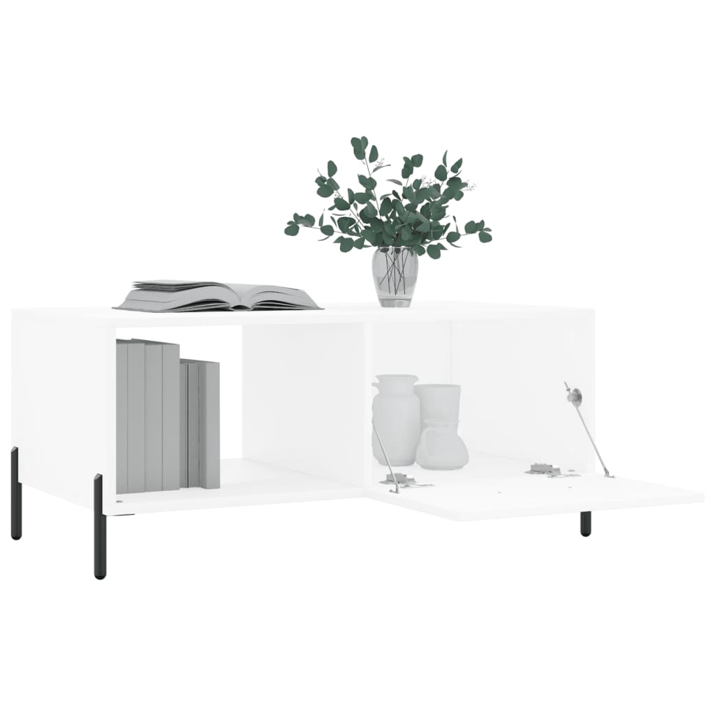 Table basse blanc 90x50x40 cm bois d'ingénierie - XIOS