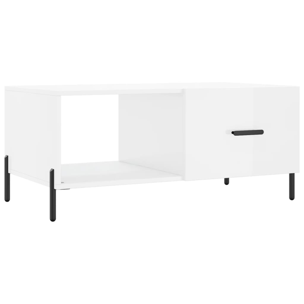 Table basse Blanc brillant 90x50x40 cm Bois d'ingénierie - XIOS