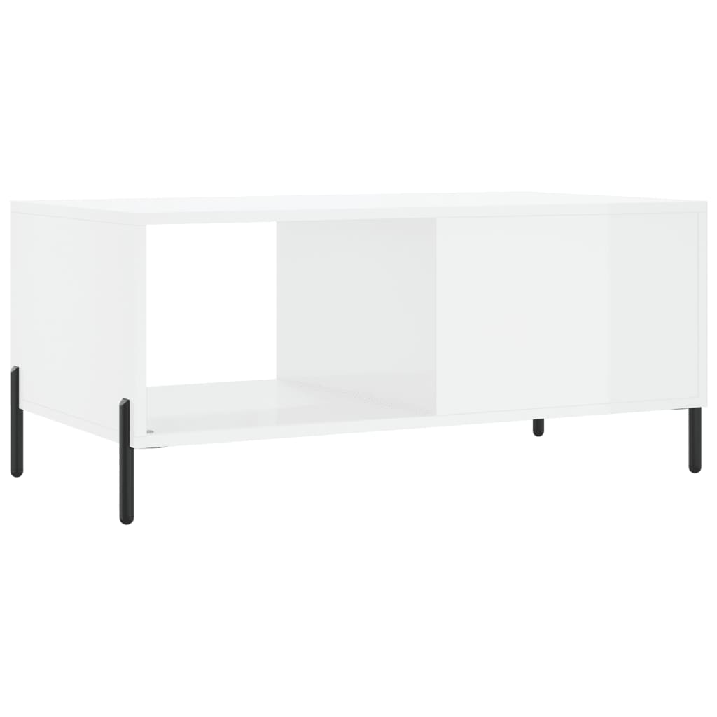 Table basse Blanc brillant 90x50x40 cm Bois d'ingénierie - XIOS