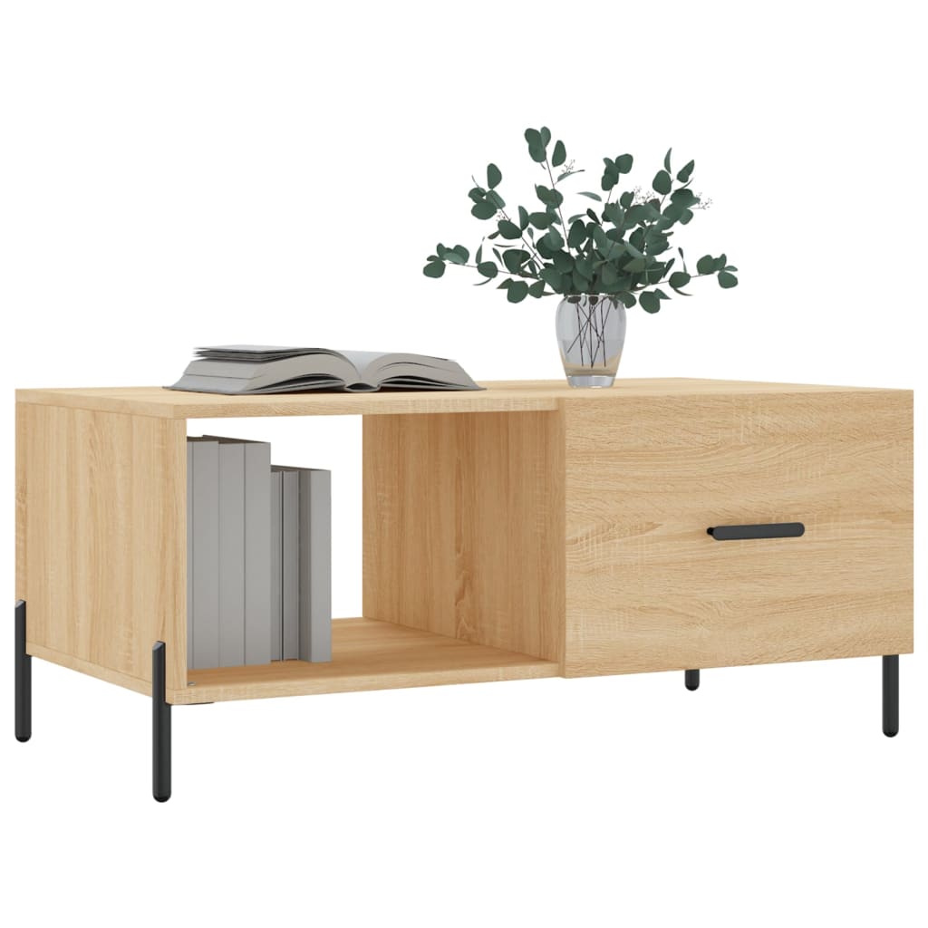 Table basse chêne sonoma 90x50x40 cm bois d'ingénierie - XIOS