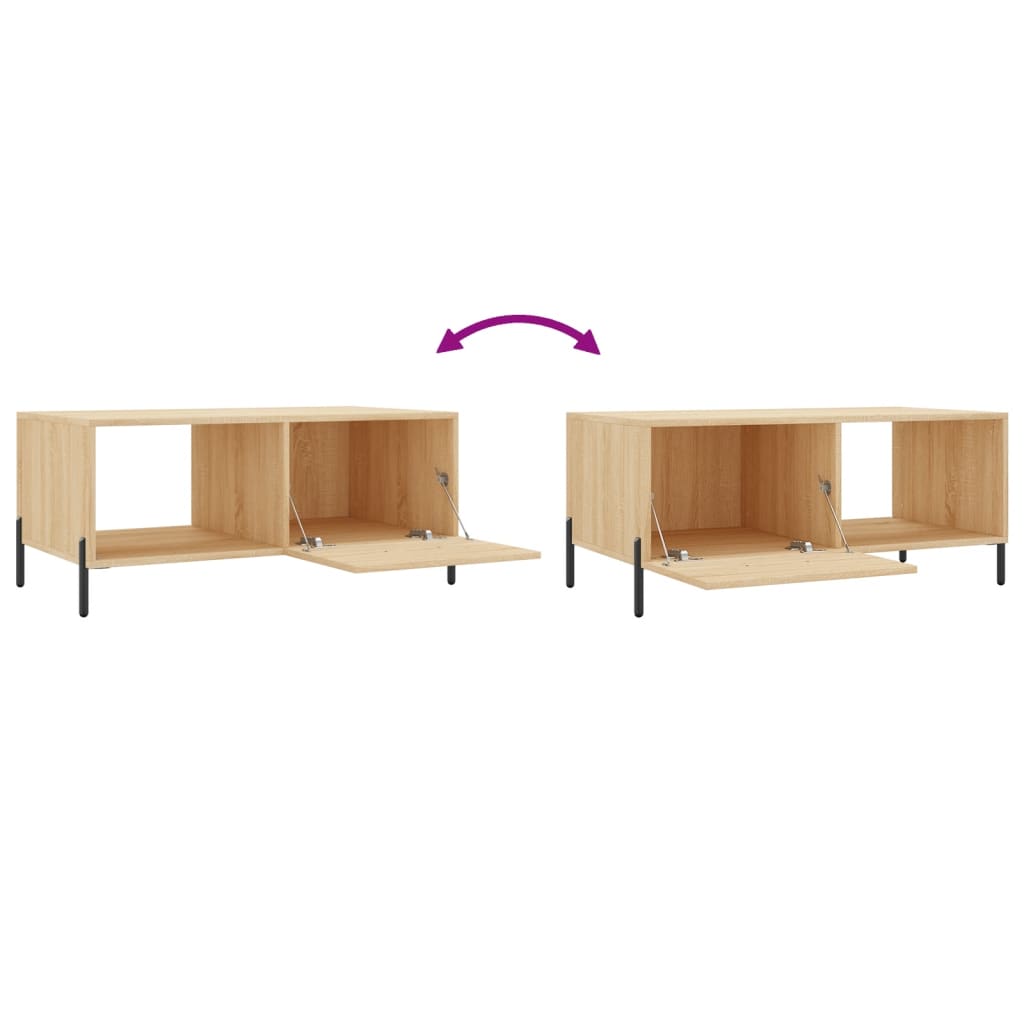 Table basse chêne sonoma 90x50x40 cm bois d'ingénierie - XIOS