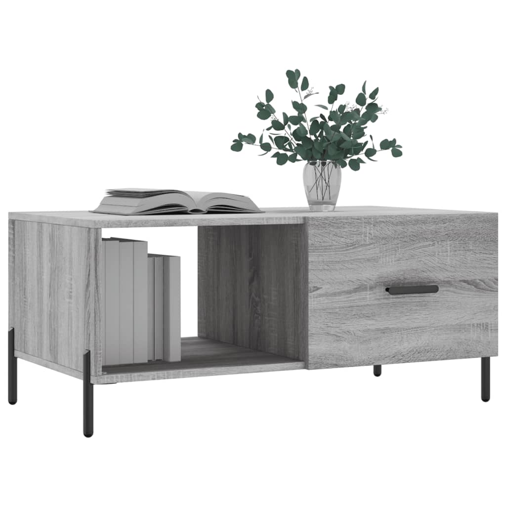 Table basse sonoma gris 90x50x40 cm bois d'ingénierie - XIOS