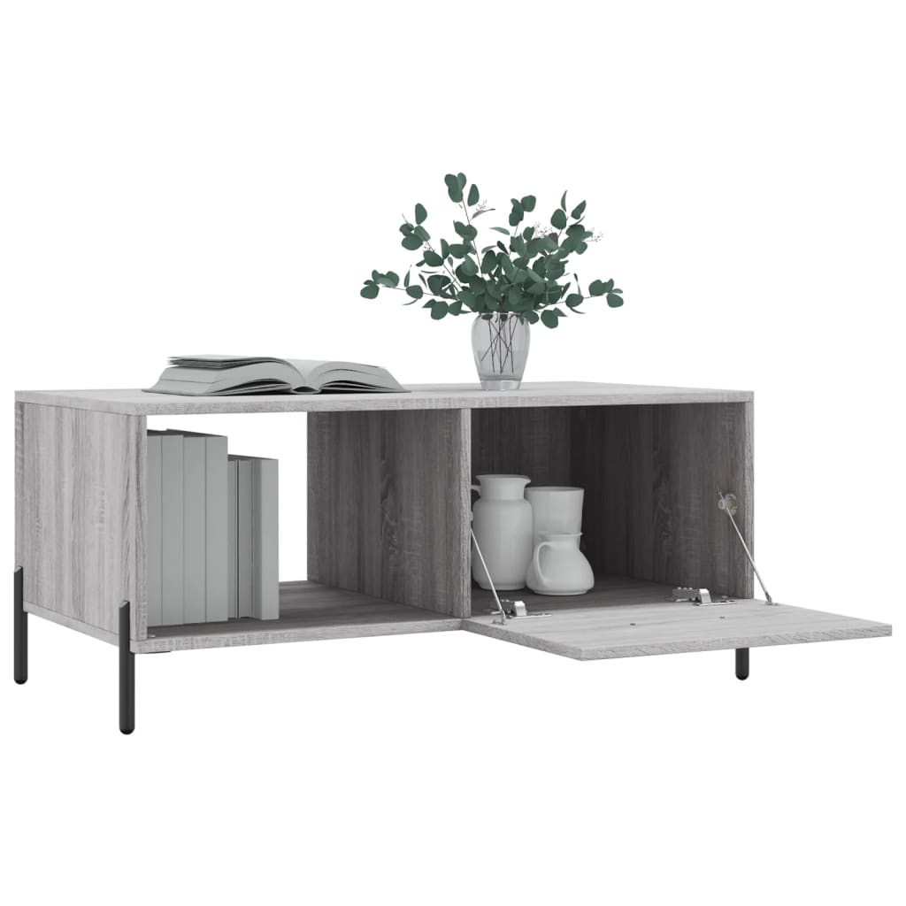 Table basse sonoma gris 90x50x40 cm bois d'ingénierie - XIOS