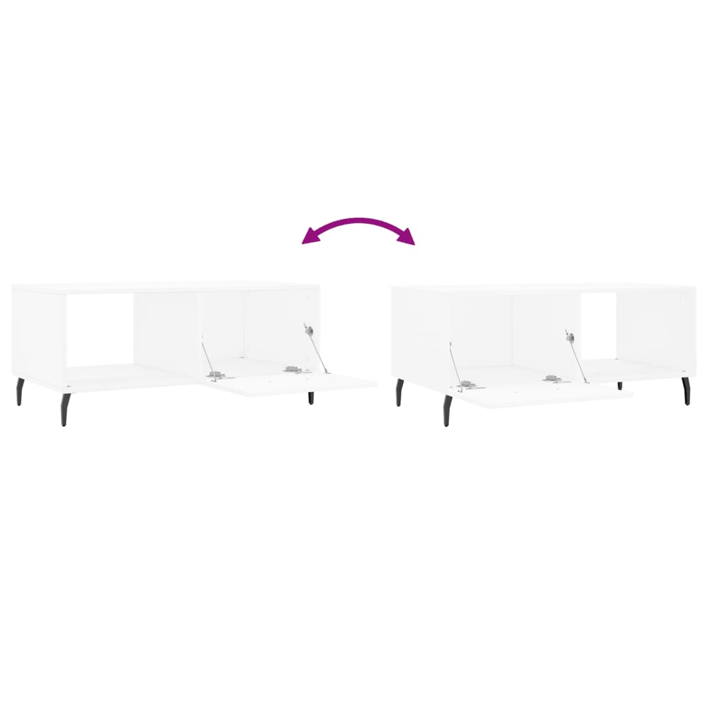 Table basse blanc 90x50x40 cm bois d'ingénierie - XIOS