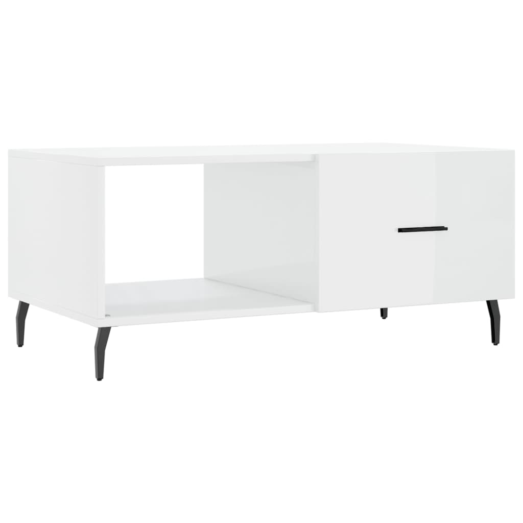 Table basse Blanc brillant 90x50x40 cm Bois d'ingénierie - XIOS