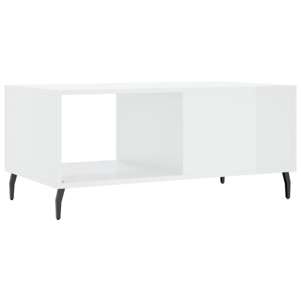 Table basse Blanc brillant 90x50x40 cm Bois d'ingénierie - XIOS