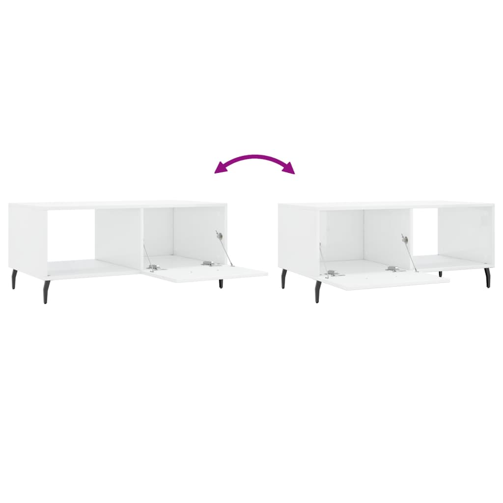 Table basse Blanc brillant 90x50x40 cm Bois d'ingénierie - XIOS