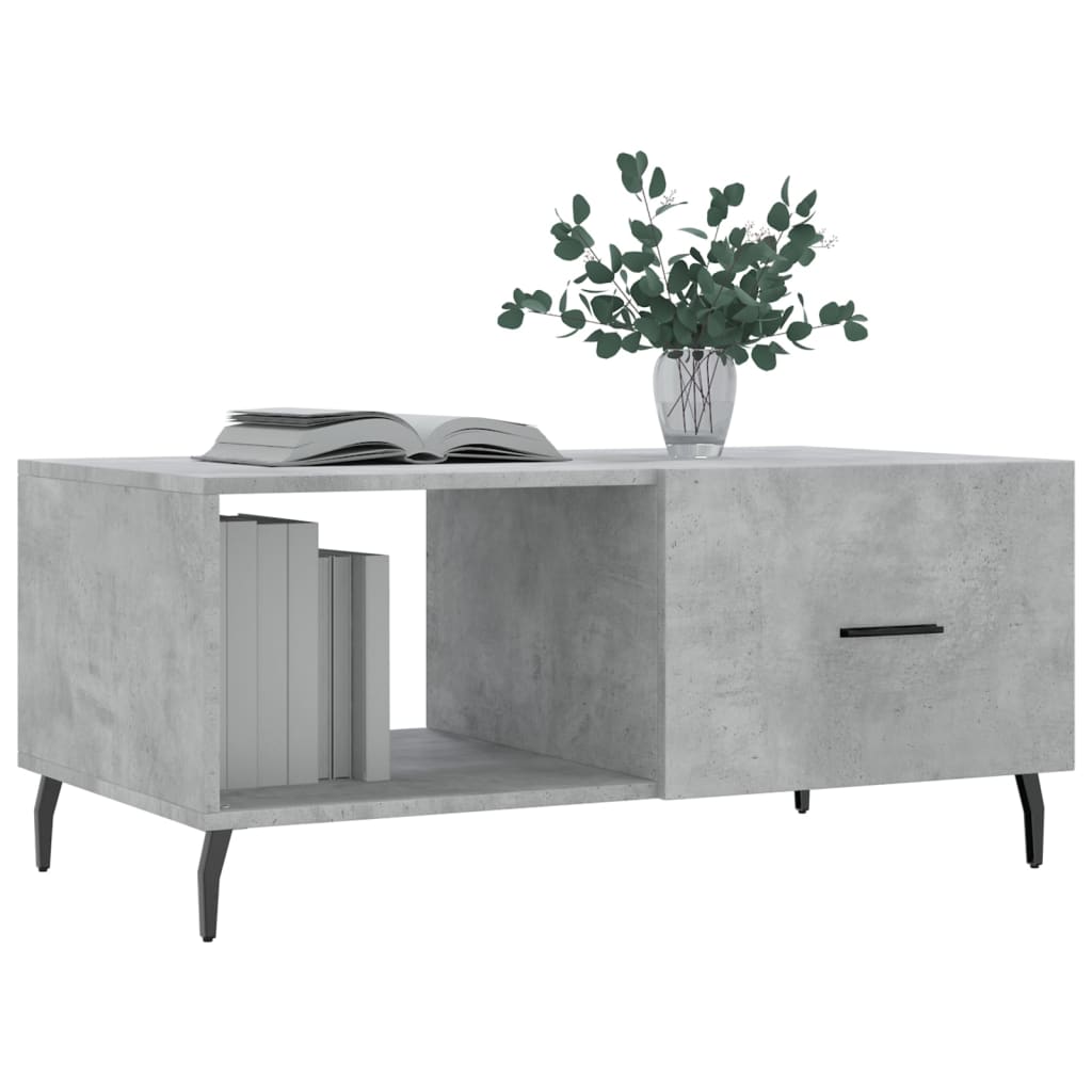 Table basse gris béton 90x50x40 cm bois d'ingénierie - XIOS