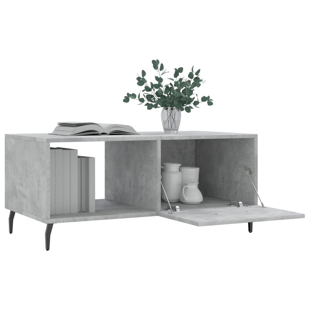Table basse gris béton 90x50x40 cm bois d'ingénierie - XIOS