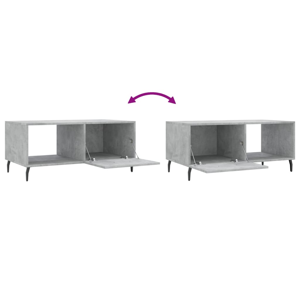 Table basse gris béton 90x50x40 cm bois d'ingénierie - XIOS