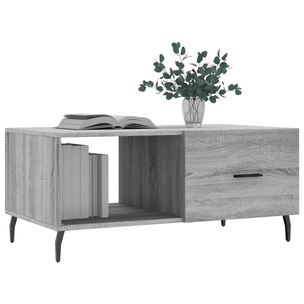 Table basse sonoma gris 90x50x40 cm bois d'ingénierie - XIOS