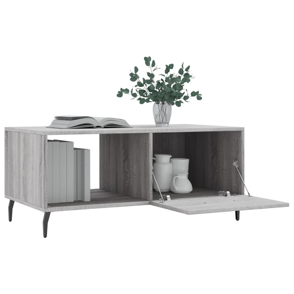 Table basse sonoma gris 90x50x40 cm bois d'ingénierie - XIOS