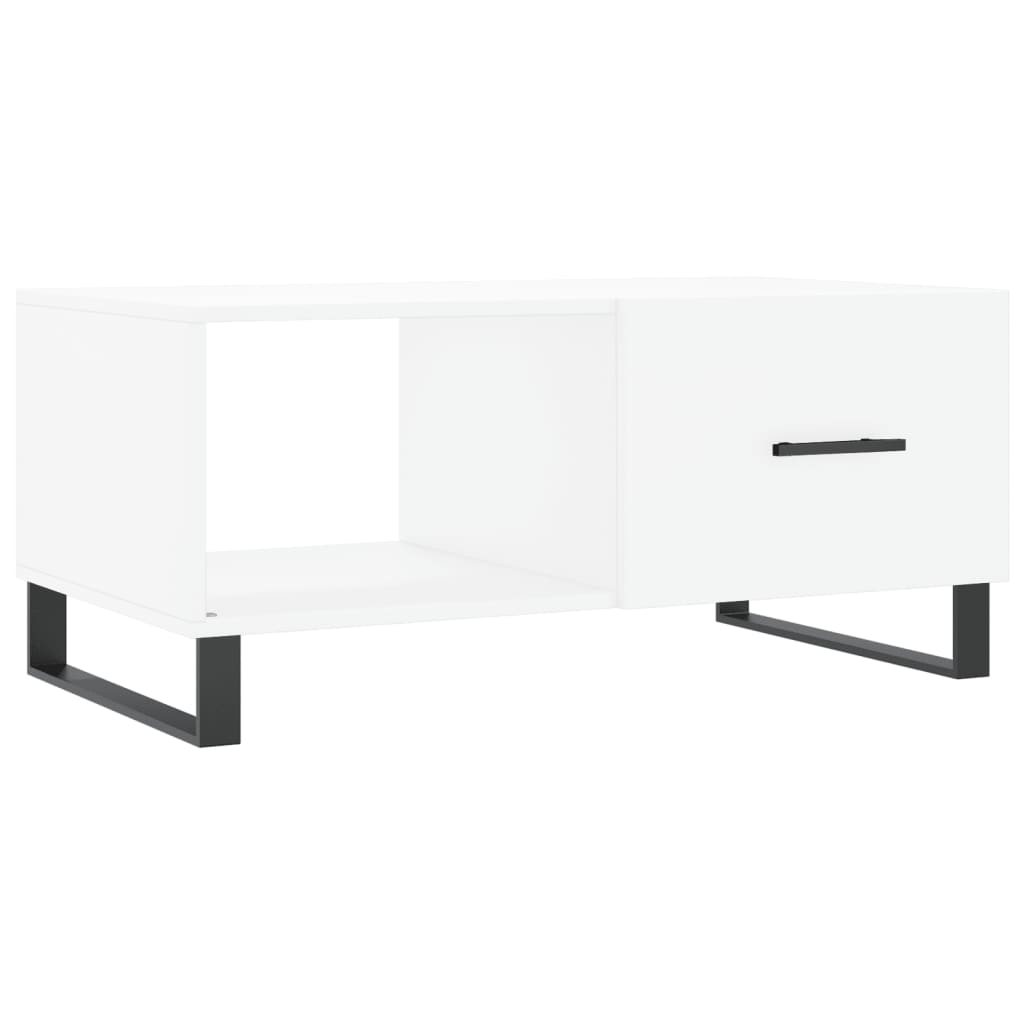Table basse blanc 90x50x40 cm bois d'ingénierie - XIOS