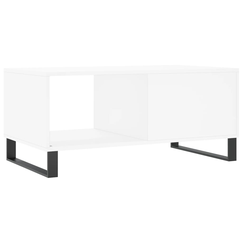 Table basse blanc 90x50x40 cm bois d'ingénierie - XIOS