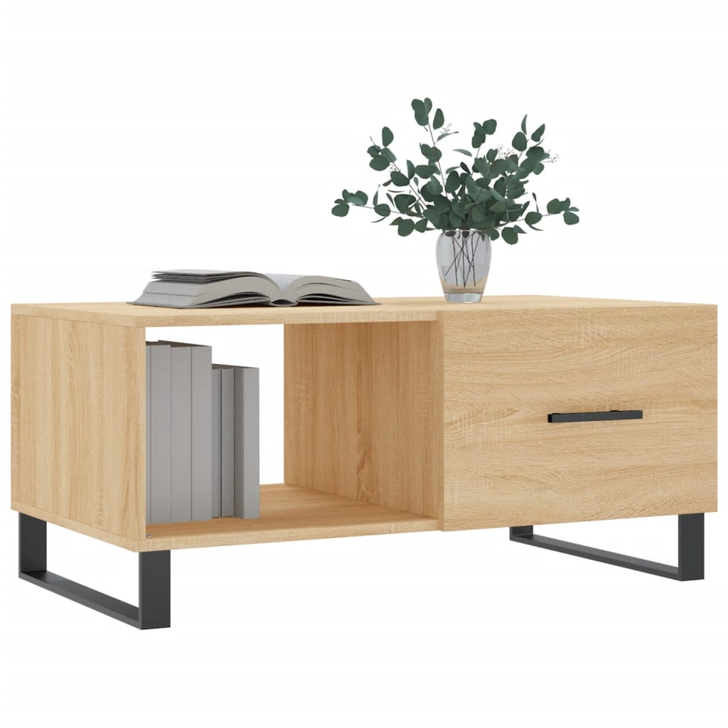 Table basse chêne sonoma 90x50x40 cm bois d'ingénierie - XIOS